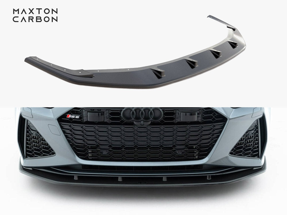 Prepreg Carbon Fiber Front Splitter compatible with Audi RS 6 C8 / C8 Facelift