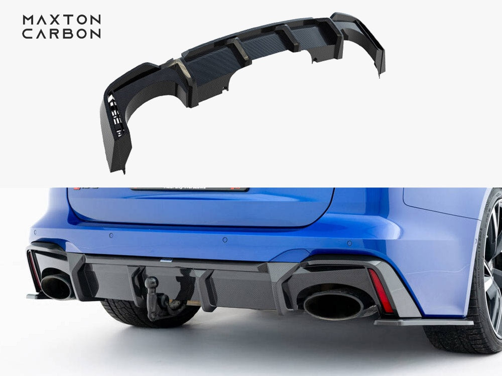 Prepreg Carbon Fiber Rear Diffuser compatible with Audi RS 6 C8 / C8 Facelift (Version with towbar)