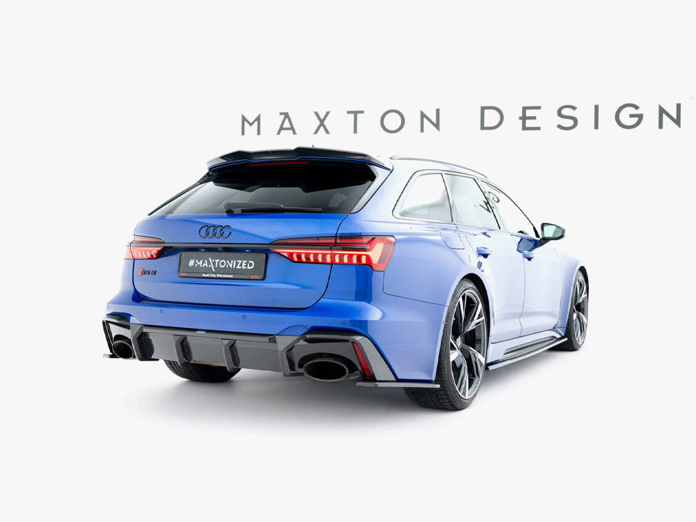 Prepreg Carbon Fiber Rear Diffuser compatible with Audi RS 6 C8 / C8 Facelift (Version with towbar)