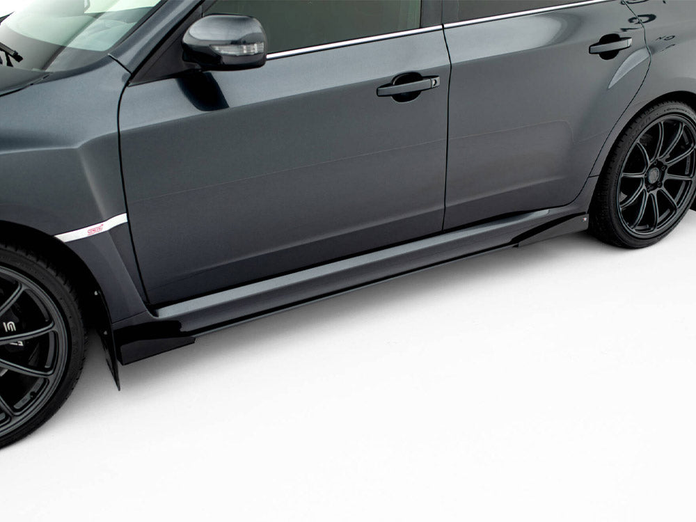 Street PRO Side Skirts Diffusers + Flaps compatible with Subaru Impreza WRX STI Mk3 Facelift