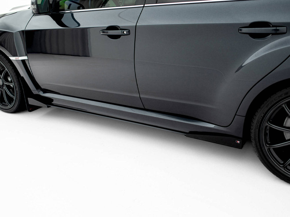 Street PRO Side Skirts Diffusers + Flaps compatible with Subaru Impreza WRX STI Mk3 Facelift