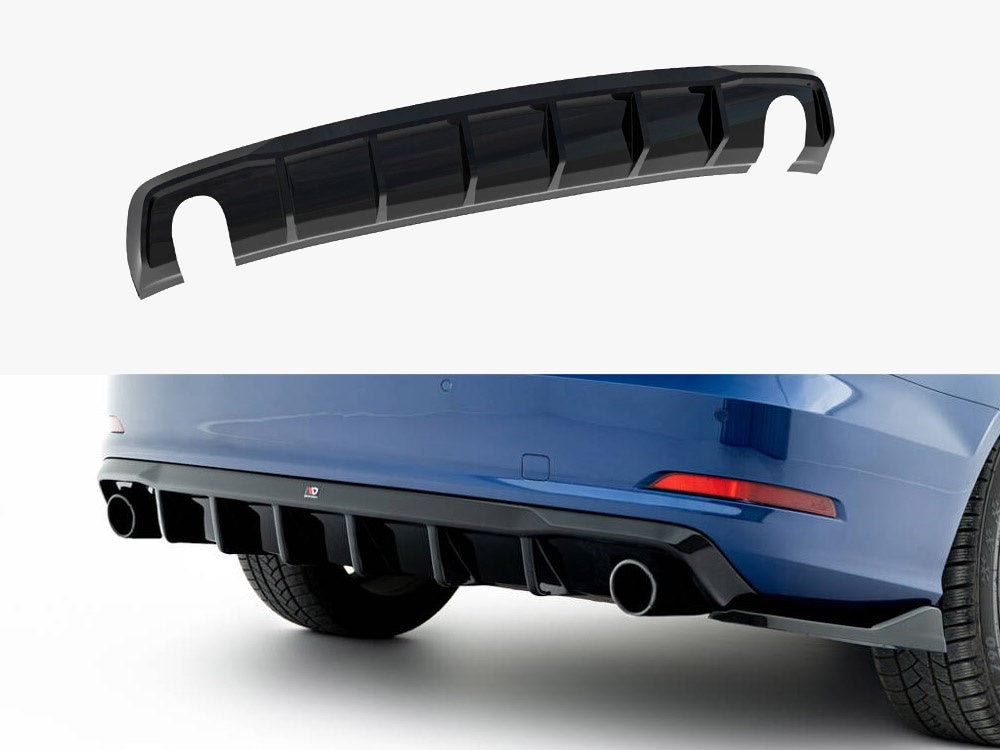 Rear Valance compatible with Audi A3 Sedan 8V (Version with single exhaust tips on both sides)