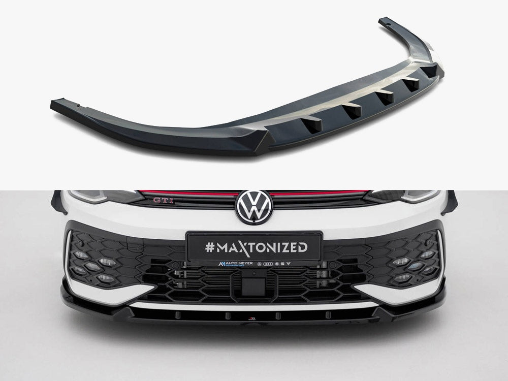 Front Splitter V.2 compatible with Volkswagen Golf GTI / GTE / R-Line Mk8 Facelift