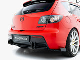 Street PRO Rear Side Splitters + Flaps compatible with Mazda3 MPS Mk1 EU Version
