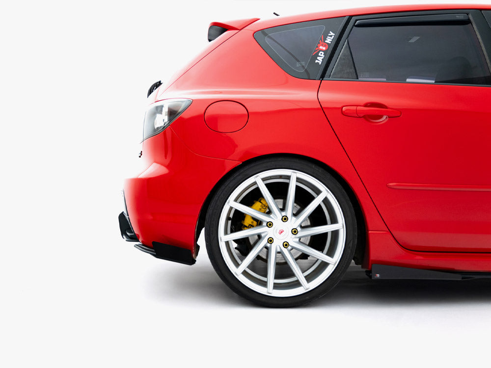 Street PRO Rear Side Splitters + Flaps compatible with Mazda3 MPS Mk1 EU Version