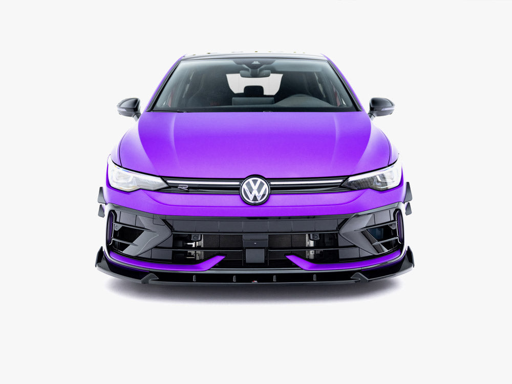 Front Splitter V.3 + Flaps compatible with Volkswagen Golf R Mk8 Facelift
