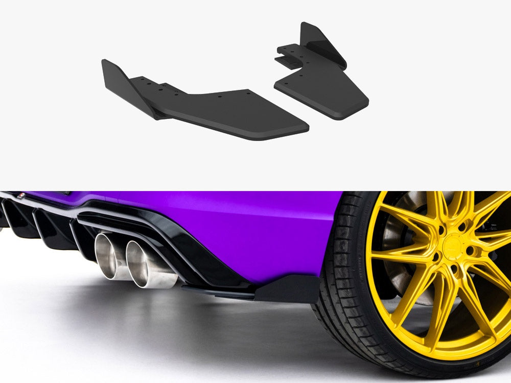 Street PRO Rear Side Splitters V.2 + Flaps compatible with Volkswagen Golf R Hatchback Mk8 / Mk8 Facelift