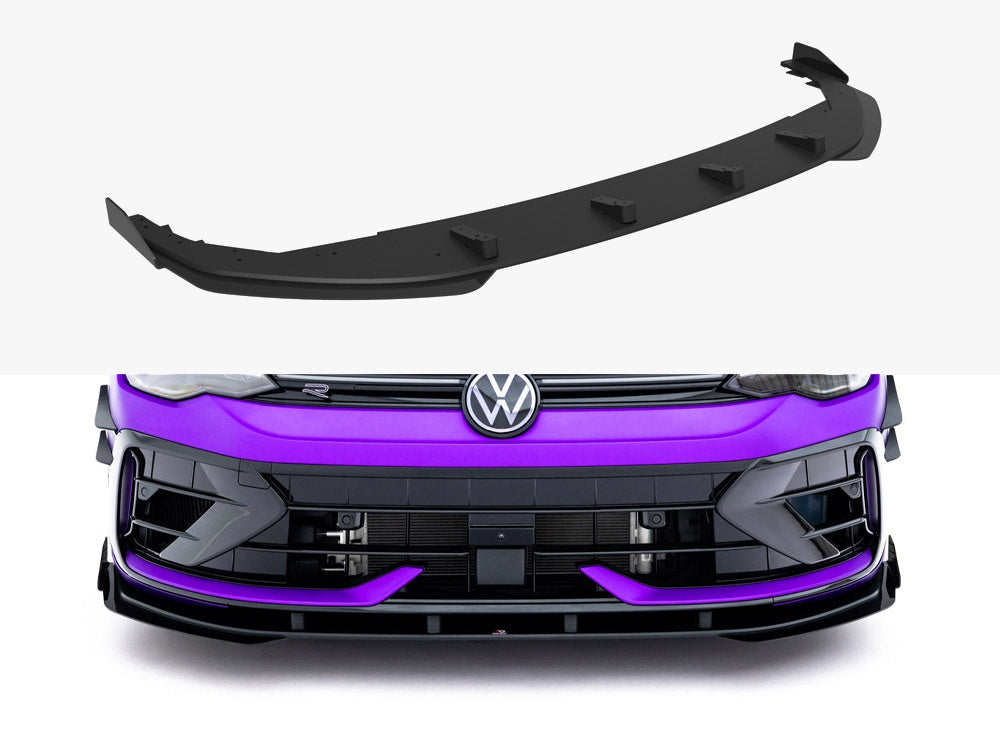 Street PRO Front Splitter + Flaps compatible with Volkswagen Golf R Mk8 Facelift