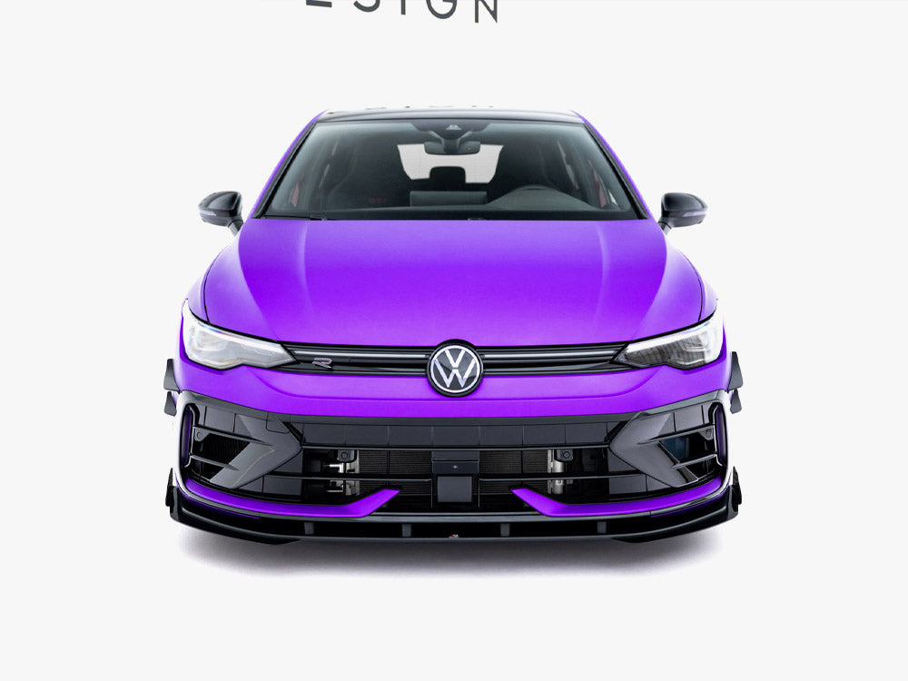Street PRO Front Splitter + Flaps compatible with Volkswagen Golf R Mk8 Facelift
