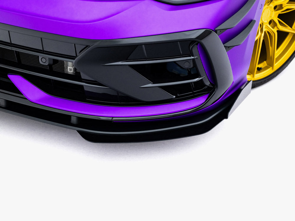Street PRO Front Splitter + Flaps compatible with Volkswagen Golf R Mk8 Facelift