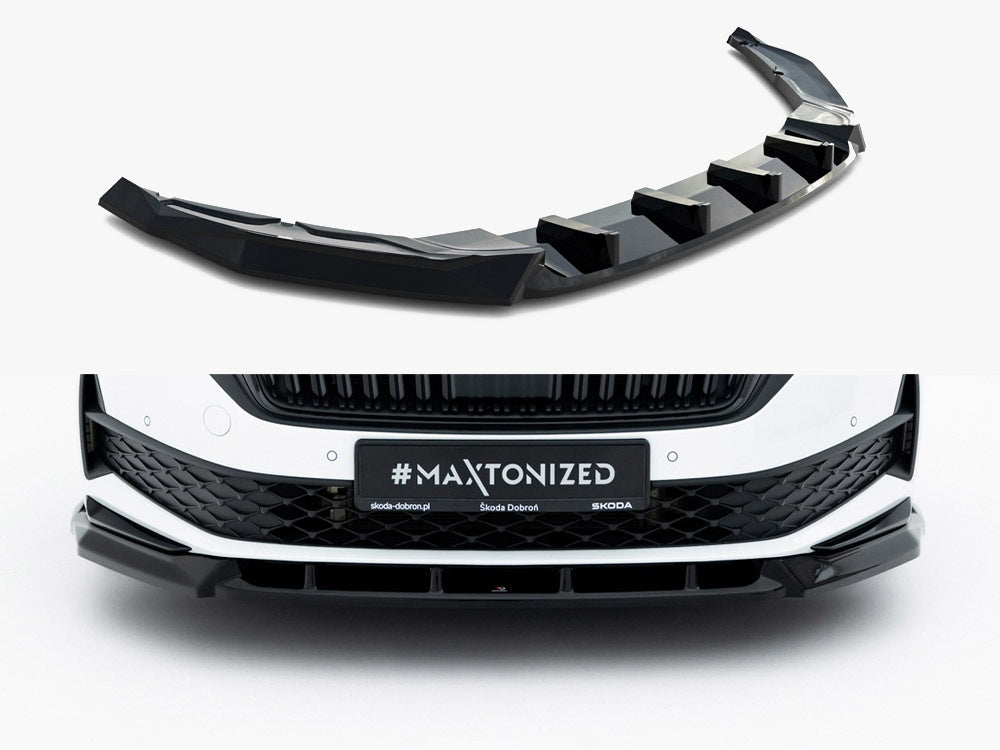 Front Splitter compatible with Skoda Octavia Sportline Liftback / Estate Mk4 Facelift