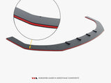 Street PRO Front Splitter compatible with Hyundai i30 N Mk3 Hatchback / Fastback - Black-Red