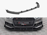 Street PRO Front Splitter V.1 + Flaps compatible with Audi S3 / A3 S Line Sportback 8V Facelift