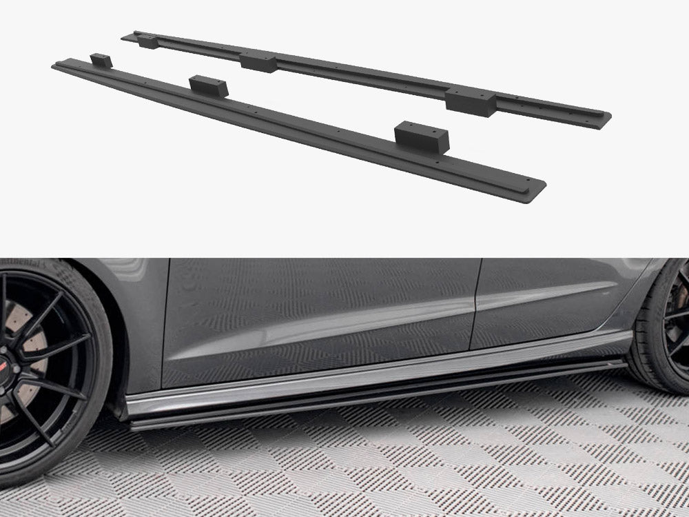 Street PRO Side Skirts Diffusers compatible with Audi S3 / A3 S Line Sportback 8V Facelift
