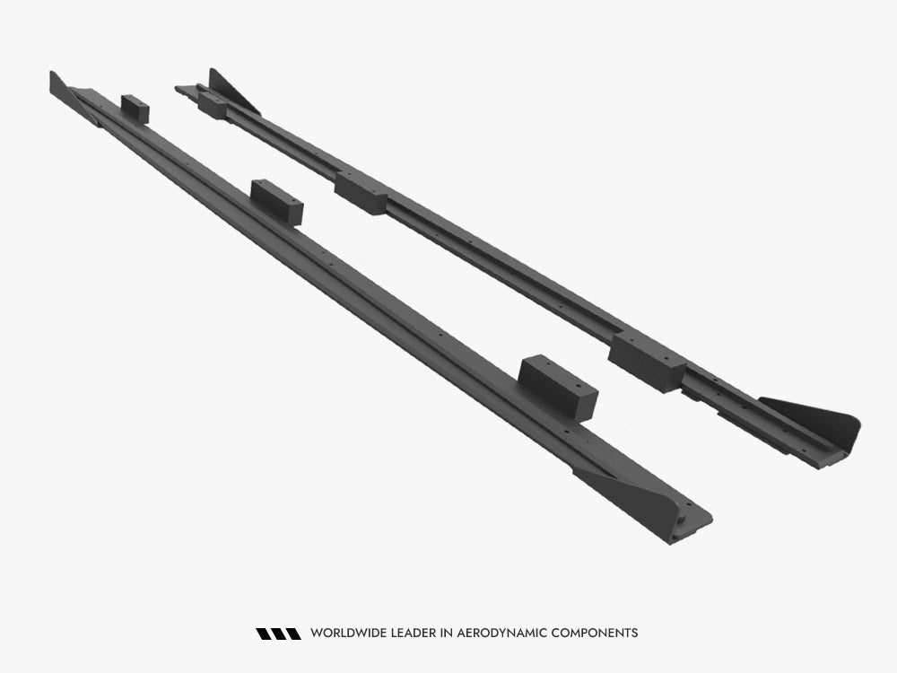 Street PRO Side Skirts Diffusers + Flaps compatible with Audi S3 / A3 S Line Sportback 8V Facelift