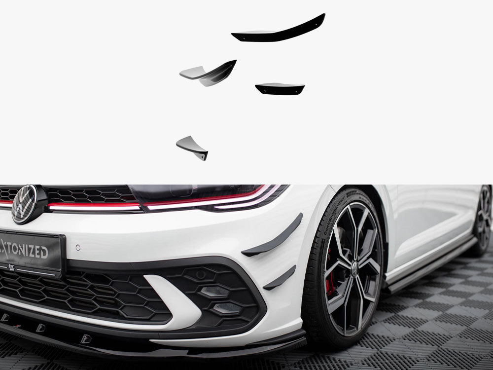 Front Bumper Wings (Canards) compatible with Volkswagen Polo GTI / R-Line Mk6 Facelift