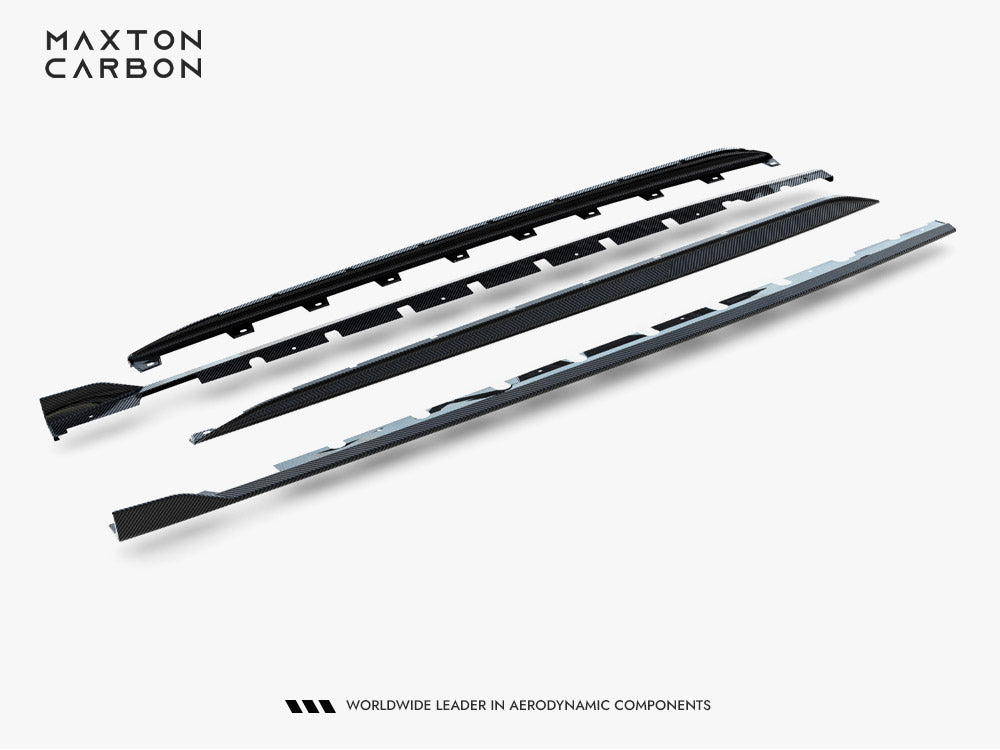 Set of Prepreg Carbon Fiber Side Skirts compatible with Audi RS 3 Sedan 8Y Facelift