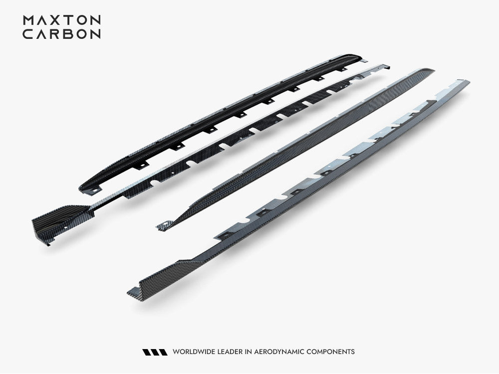 Set of Prepreg Carbon Fiber Side Skirts compatible with Audi RS 3 Sedan 8Y Facelift