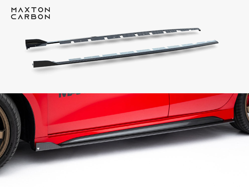 Set of Prepreg Carbon Fiber Side Skirts compatible with Audi RS 3 Sedan 8Y Facelift