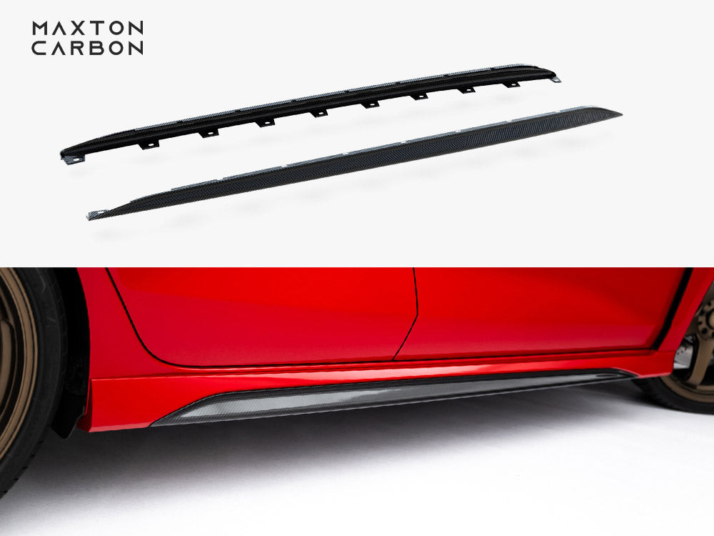 Set of Prepreg Carbon Fiber Side Skirts compatible with Audi RS 3 Sedan 8Y Facelift