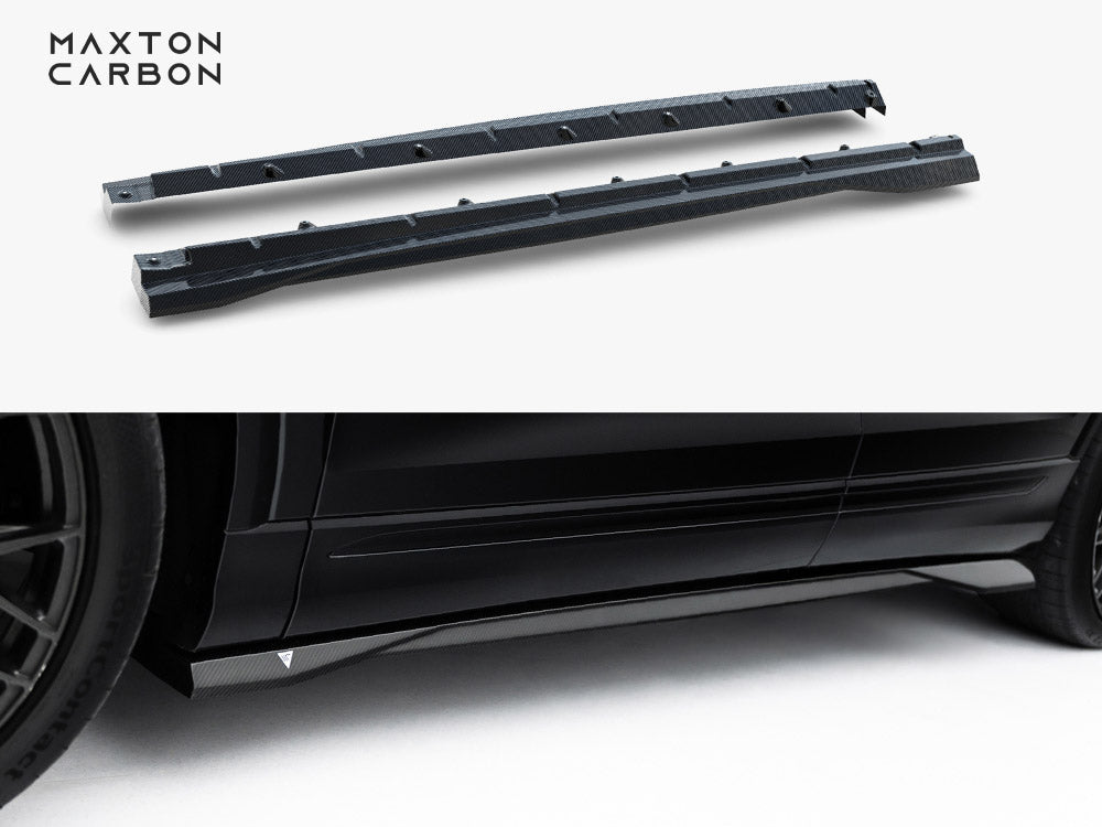 Prepreg Carbon Fiber Side Skirts compatible with Audi SQ8 / Q8 S Line Mk1 Facelift
