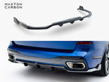 Prepreg Carbon Fiber Rear Diffuser compatible with BMW X7 M-Pack G07 / G07 Facelift (Version with towbar)