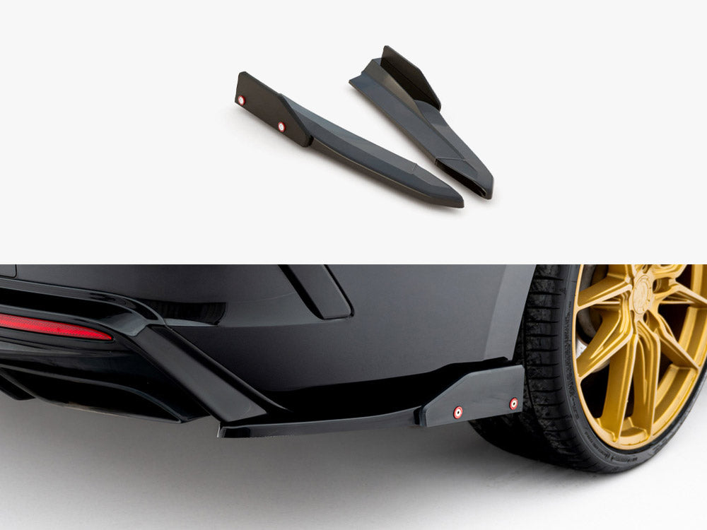 Rear Side Splitters V.4 + Flaps compatible with Skoda Octavia RS Combi / Liftback Mk4 / Mk4 Facelift