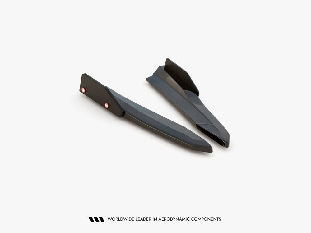 Rear Side Splitters V.4 + Flaps compatible with Skoda Octavia RS Combi / Liftback Mk4 / Mk4 Facelift