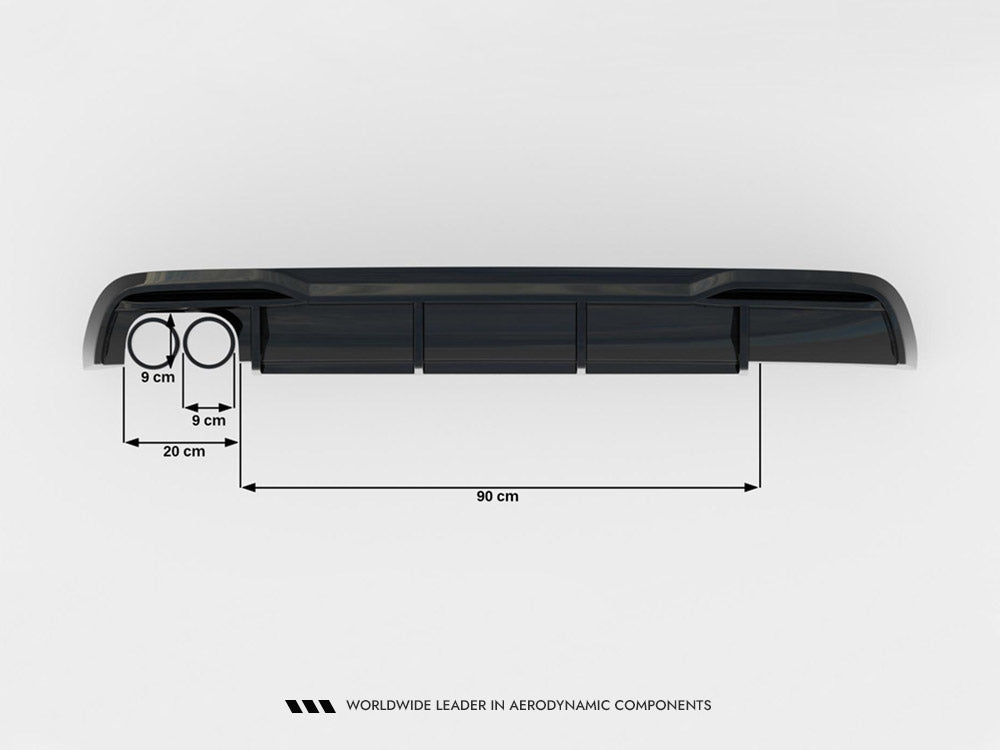 Rear Valance compatible with Audi A5 Sportback 8T Facelift (Version with dual exhausts on one Side)