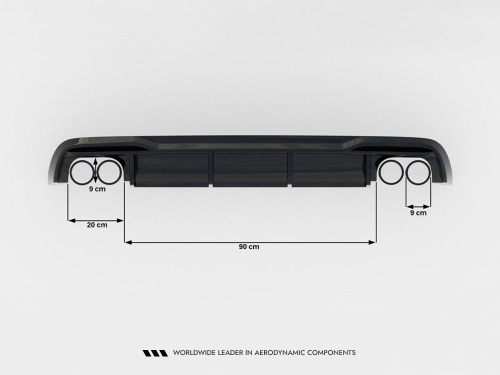 Rear Valance compatible with Audi A5 Sportback 8T Facelift (Version with dual exhausts on both sides)