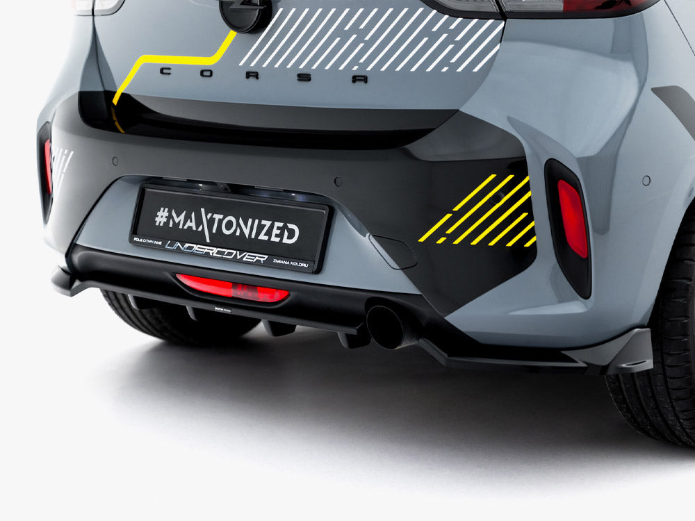 Rear Splitter (Vertical Bars) compatible with Opel Corsa F Facelift (Mk6 Facelift)