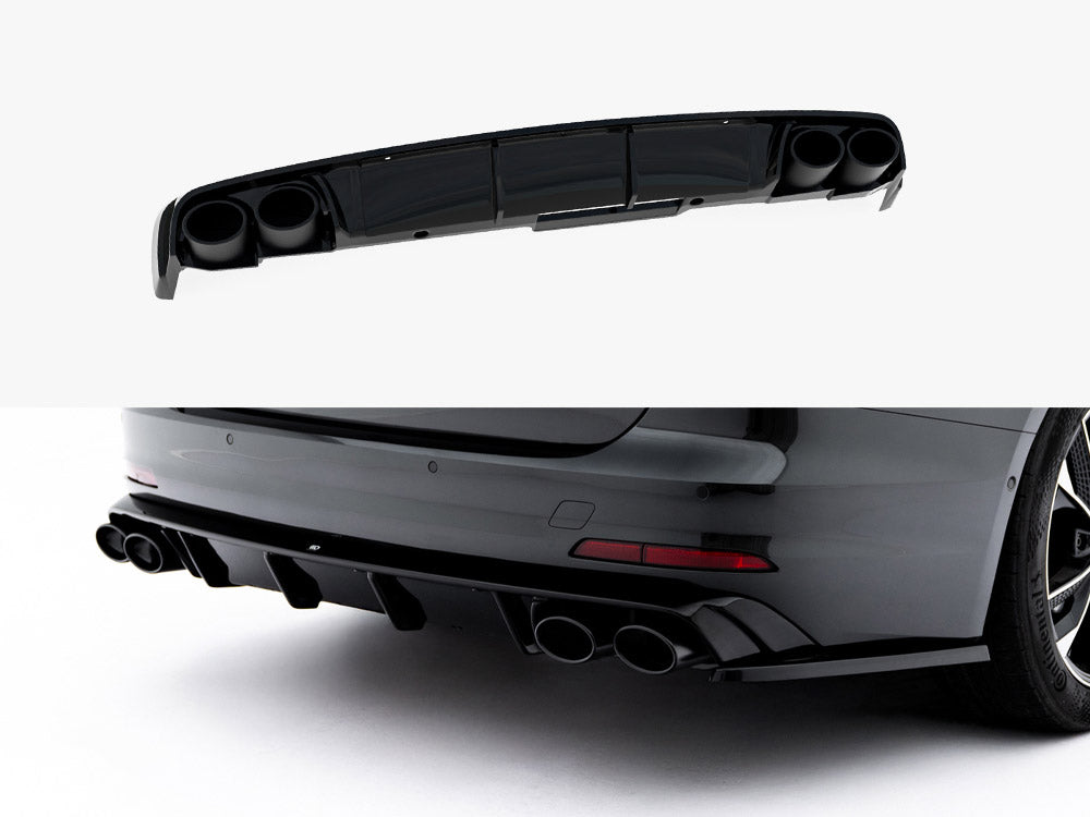 Rear Valance + Exhaust Ends Imitation compatible with Audi A6 Sedan / Avant C8 / C8 Facelift