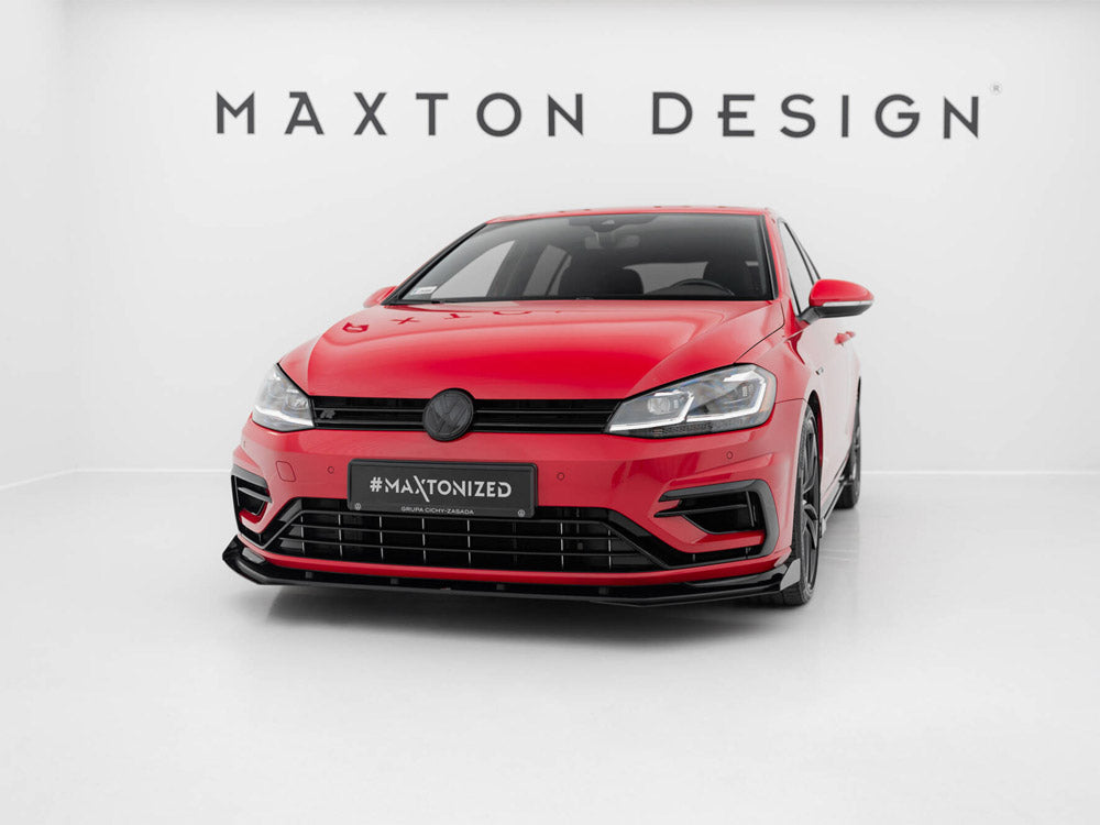 Street PRO Front Splitter + Flaps compatible with Volkswagen Golf R / R-Line Mk7 Facelift