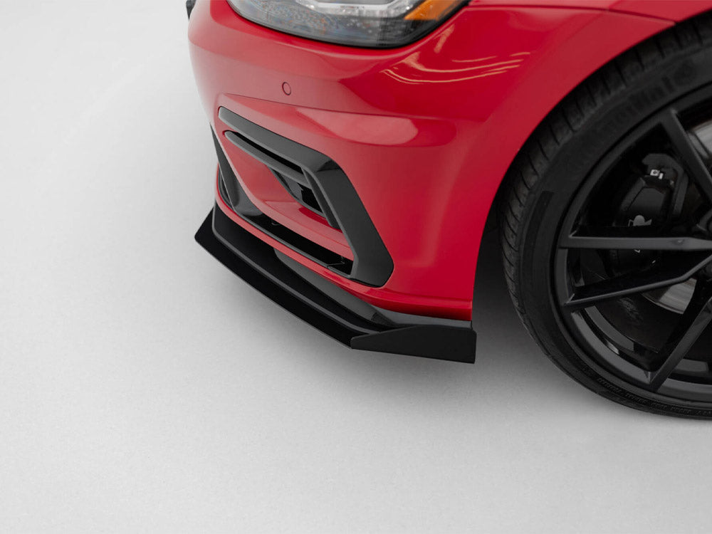 Street PRO Front Splitter + Flaps compatible with Volkswagen Golf R / R-Line Mk7 Facelift