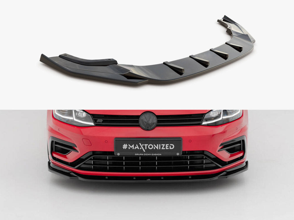 Front Splitter V.9 compatible with Volkswagen Golf R / R-Line Mk7 Facelift