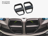 Carbon Fiber Front Grill + License Plate Holder Base compatible with BMW M4 G82
