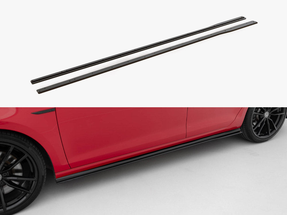 Street PRO Side Skirts Diffusers compatible with Volkswagen Golf R / R-Line Mk7 Facelift