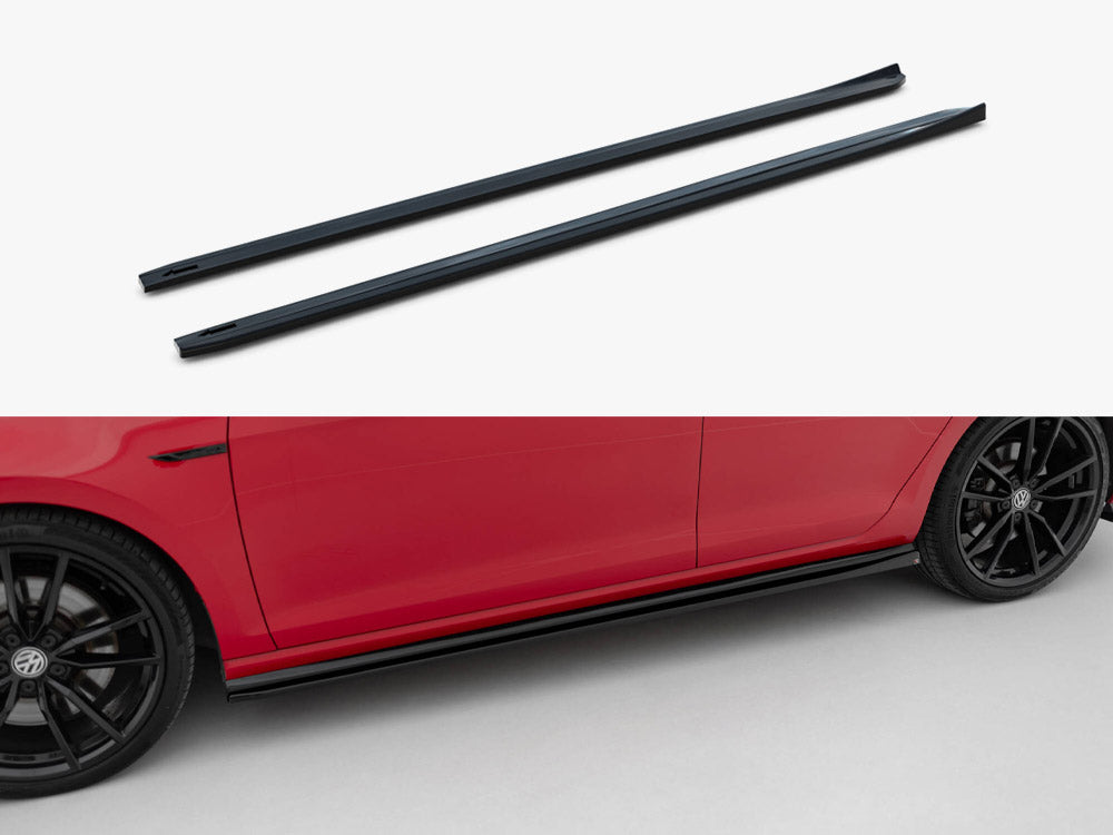 Side Skirts Diffusers V.4 compatible with Volkswagen Golf R / R-Line Mk7 Facelift