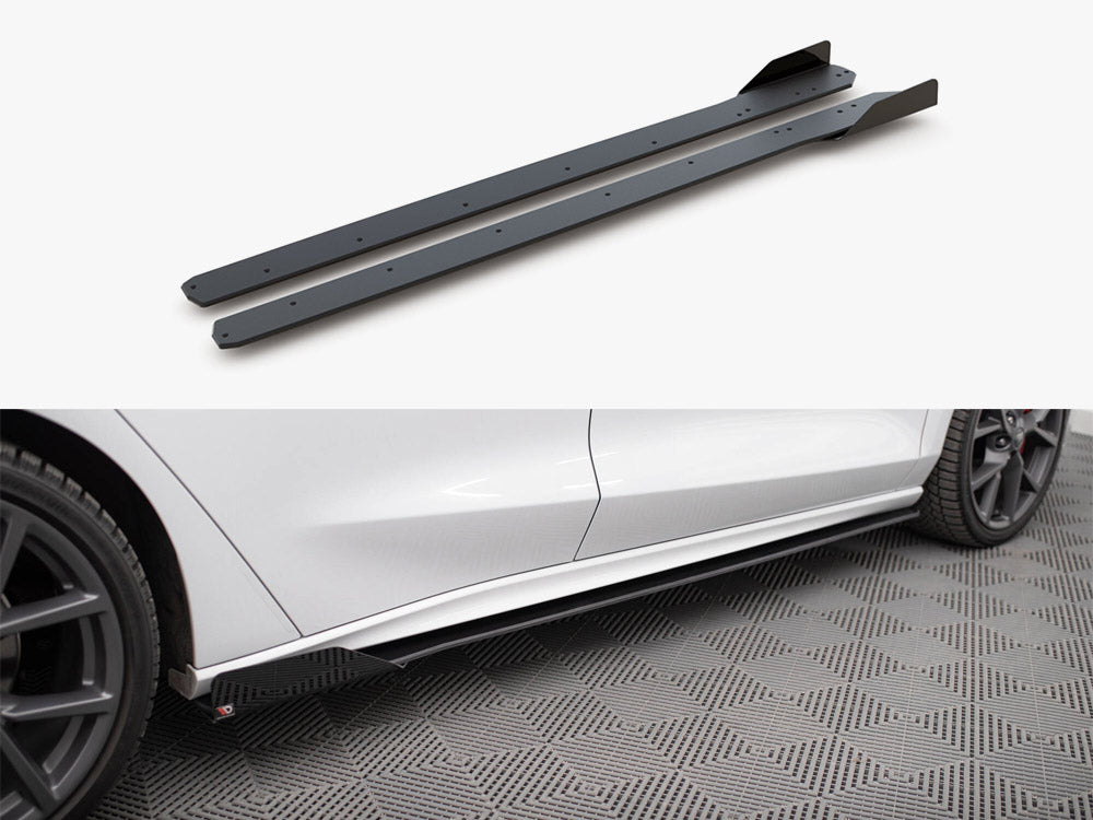 Street PRO Side Skirt Diffusers + Flaps compatible with Ford Focus ST / ST-Line Mk4