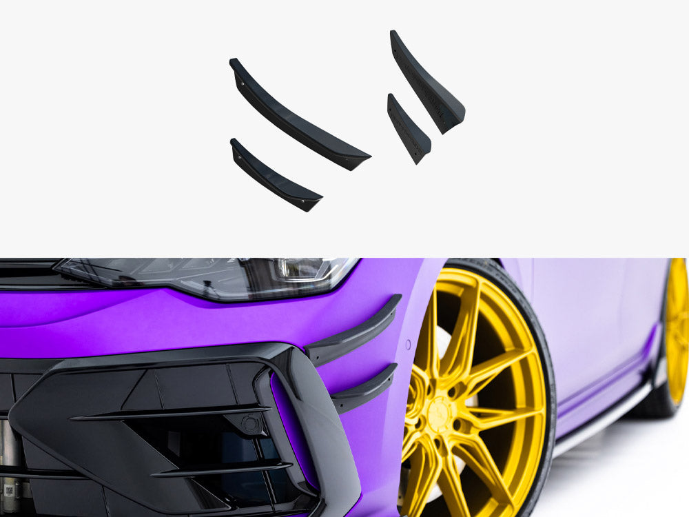 Front Bumper Wings (Canards) compatible with Volkswagen Golf R Hatchback / Variant Mk8 Facelift