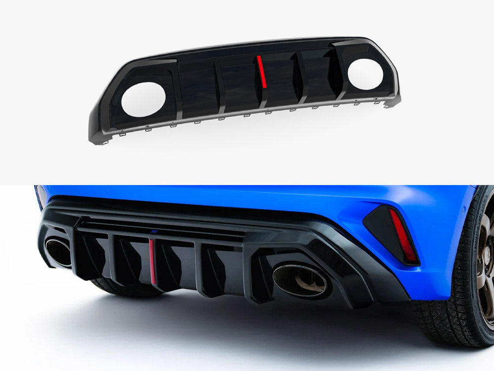 Rear Valance compatible with Audi RS 3 8Y Sportback 8Y Facelift (Version with original reflector)