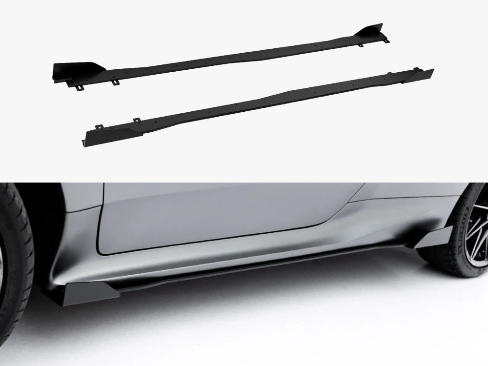 Street PRO Side Skirt Diffusers + Flaps compatible with Toyota GR Yaris Mk4 Facelift