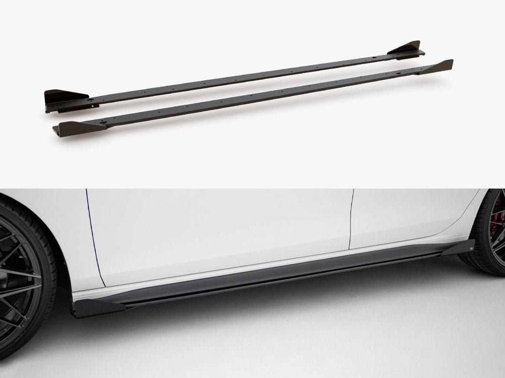Street PRO Side Skirts Diffusers + Flaps compatible with Volkswagen Golf GTI / GTE / GTI Clubsport / R-Line Mk8