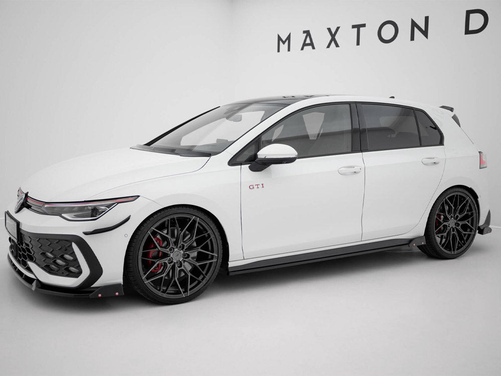 Side Skirts Diffusers V.2 + Flaps compatible with Volkswagen Golf GTI / GTE / GTI Clubsport / GTD / R-Line Mk8
