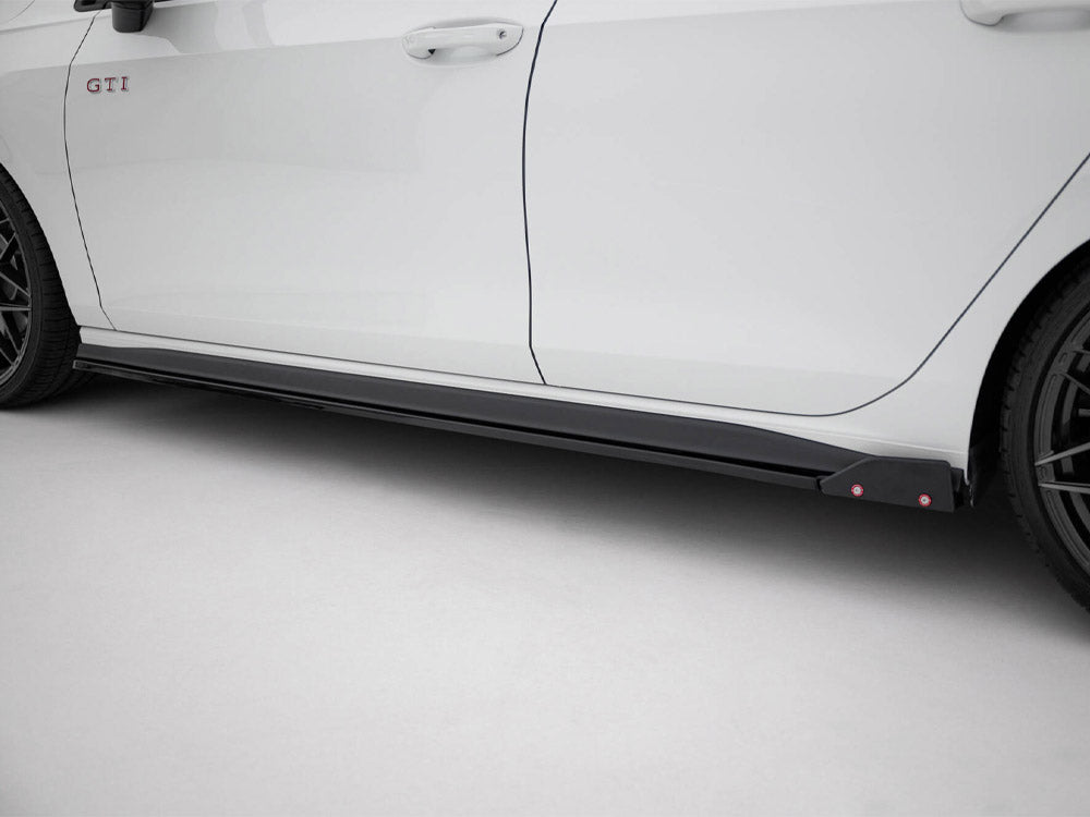 Side Skirts Diffusers V.2 + Flaps compatible with Volkswagen Golf GTI / GTE / GTI Clubsport / GTD / R-Line Mk8