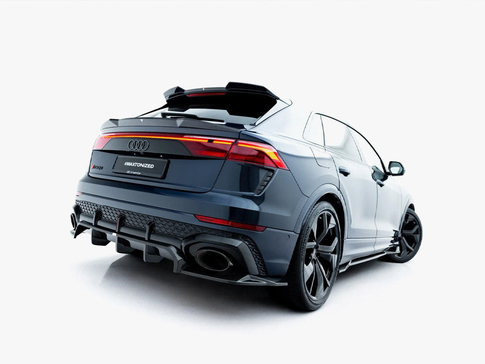 Prepreg Carbon Fiber Rear Splitter (Vertical Bars) compatible with Audi RS Q8 Mk1 Facelift