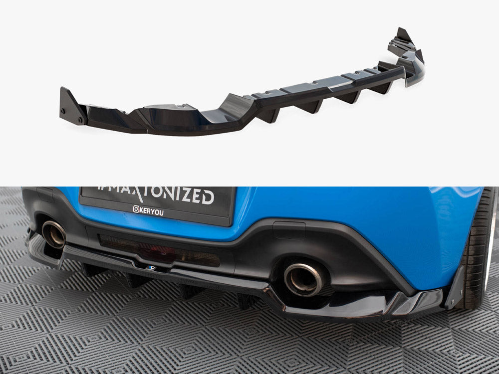 Central Rear Splitter (Vertical Bars) V.1 + Flaps compatible with Toyota GR86 Mk1