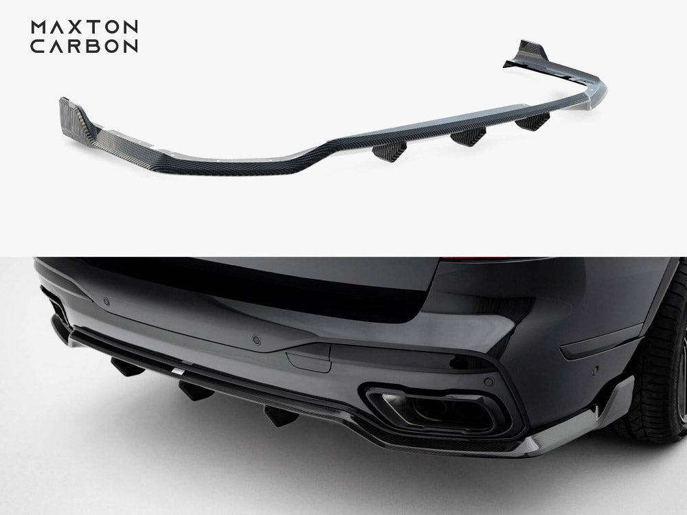 Prepreg Carbon Fiber Rear Diffuser compatible with BMW X7 M-Pack G07 Facelift