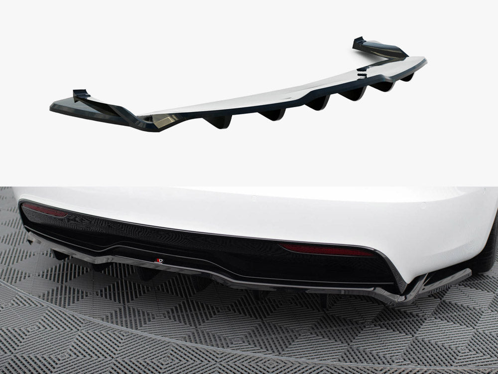 Rear Splitter (Vertical Bars) V.2 compatible with Tesla Model S Plaid Mk1 Facelift