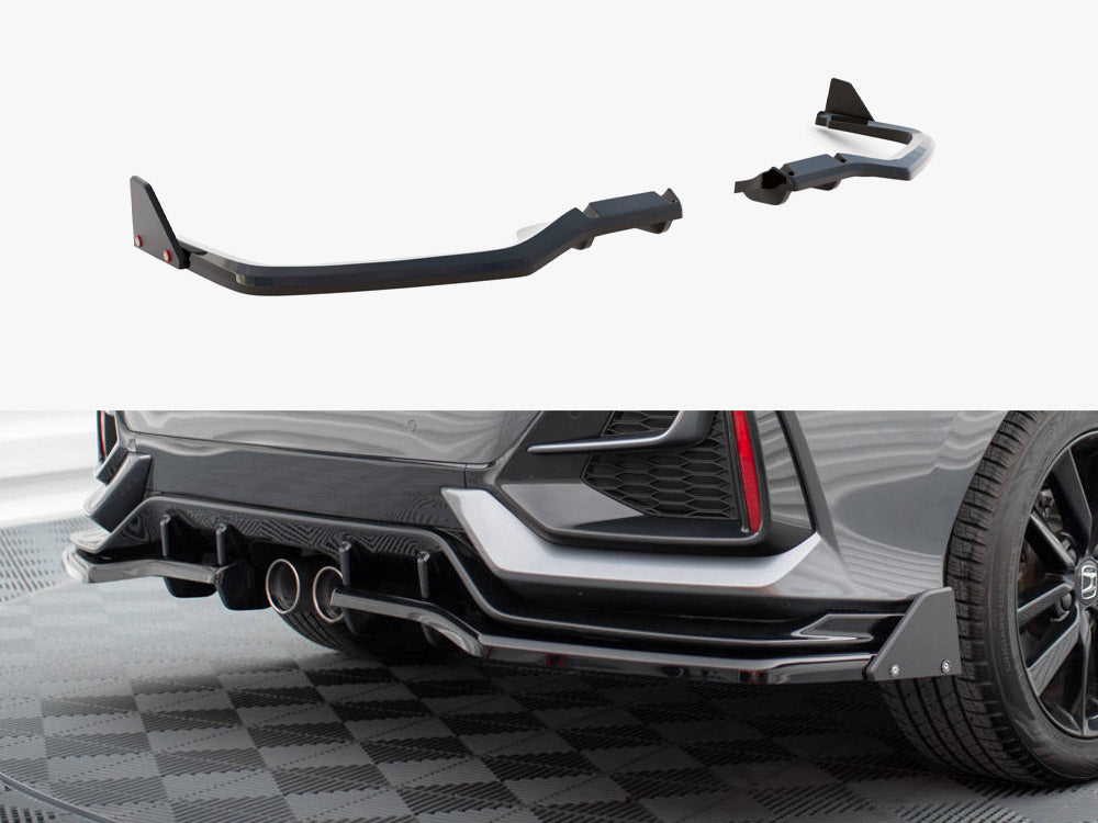 Rear Splitter V.1 (Vertical Bars) + Flaps compatible with Honda Civic Sport Mk10 Facelift